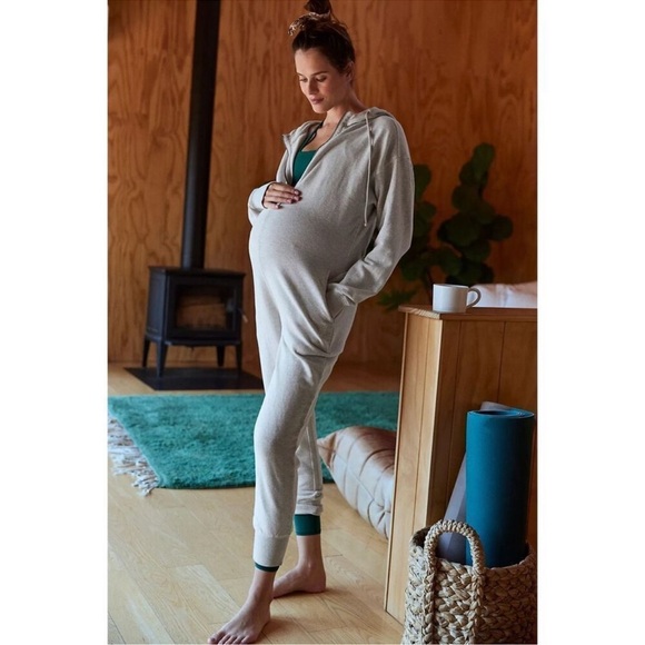 NWT Free People Movement x Hatch Heather Grey Warm Up Maternity Jogger Jumpsuit - Picture 2 of 9
